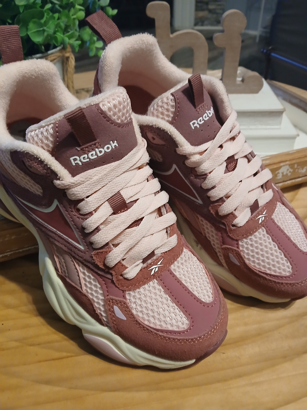 Reebok Women's Pink Chunky Running Sneakers
